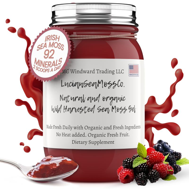 Fresh Organic Mixed Berry Infused Sea Moss Gel by Seamoss Global
