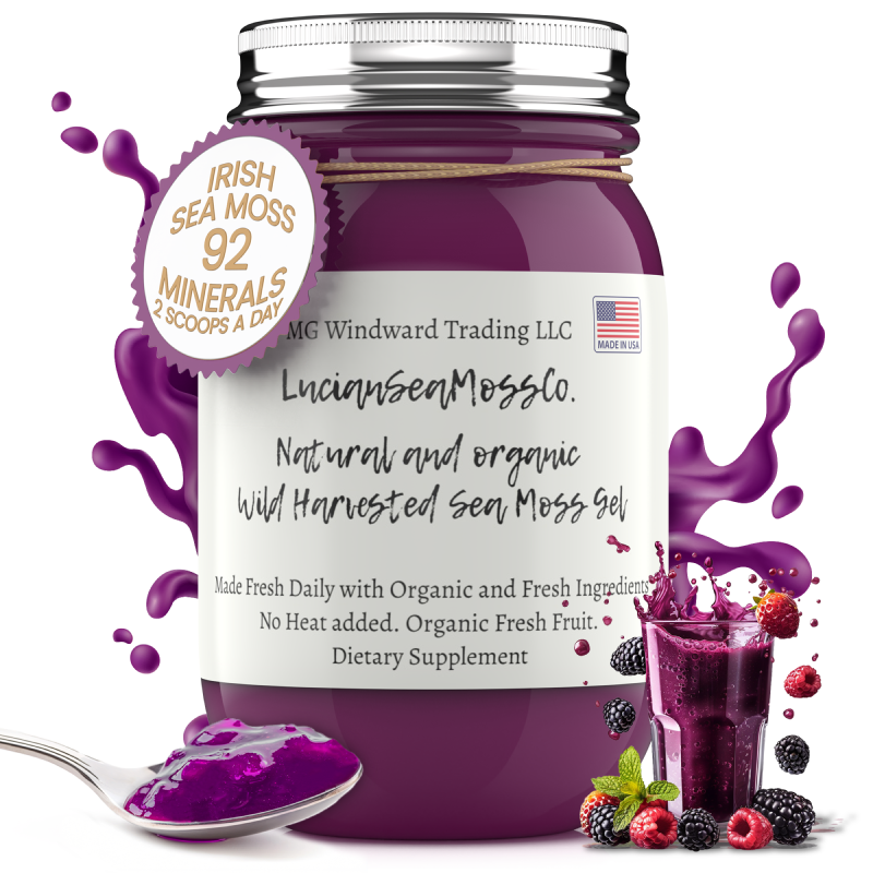 Fresh Organic Mixed Berry Mojito Infused Sea Moss Gel by Seamoss Global