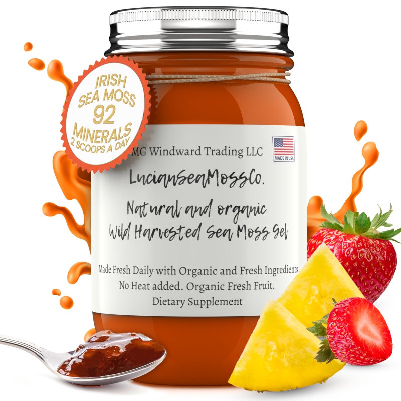 Fresh Organic Strawberry Pineapple Infused Sea Moss Gel by Seamoss Global
