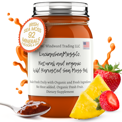 Fresh Organic Strawberry Pineapple Infused Sea Moss Gel by Seamoss Global
