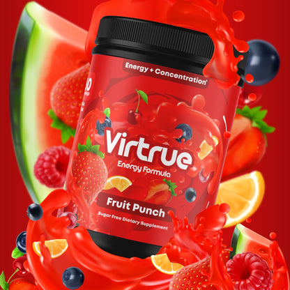 Fruit Punch Pre-Workout Energy Powder + Focus Boost &amp; Hydration | Sugar Free by Virtrue