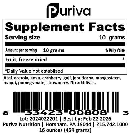 Fruit powder, 1 pound, Puriva Nutrition by Puriva Nutrition