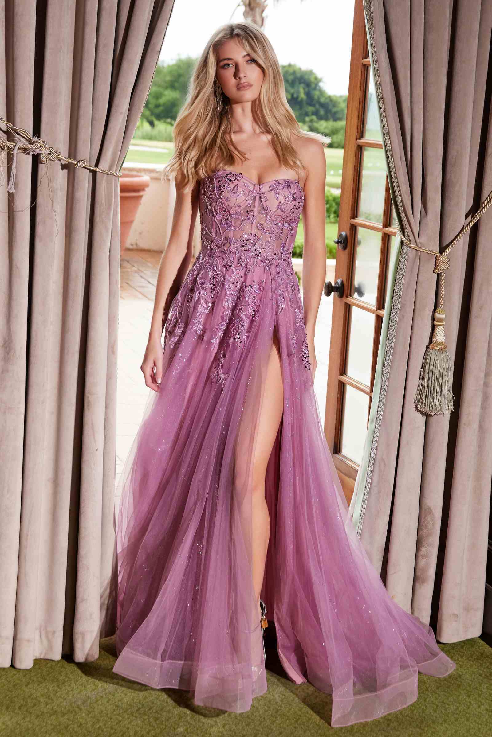 Nox Anabel G1371 Long A-Line Tulle Dress With A Sweetheart Top Sequin Applique by DiscountDressShop
