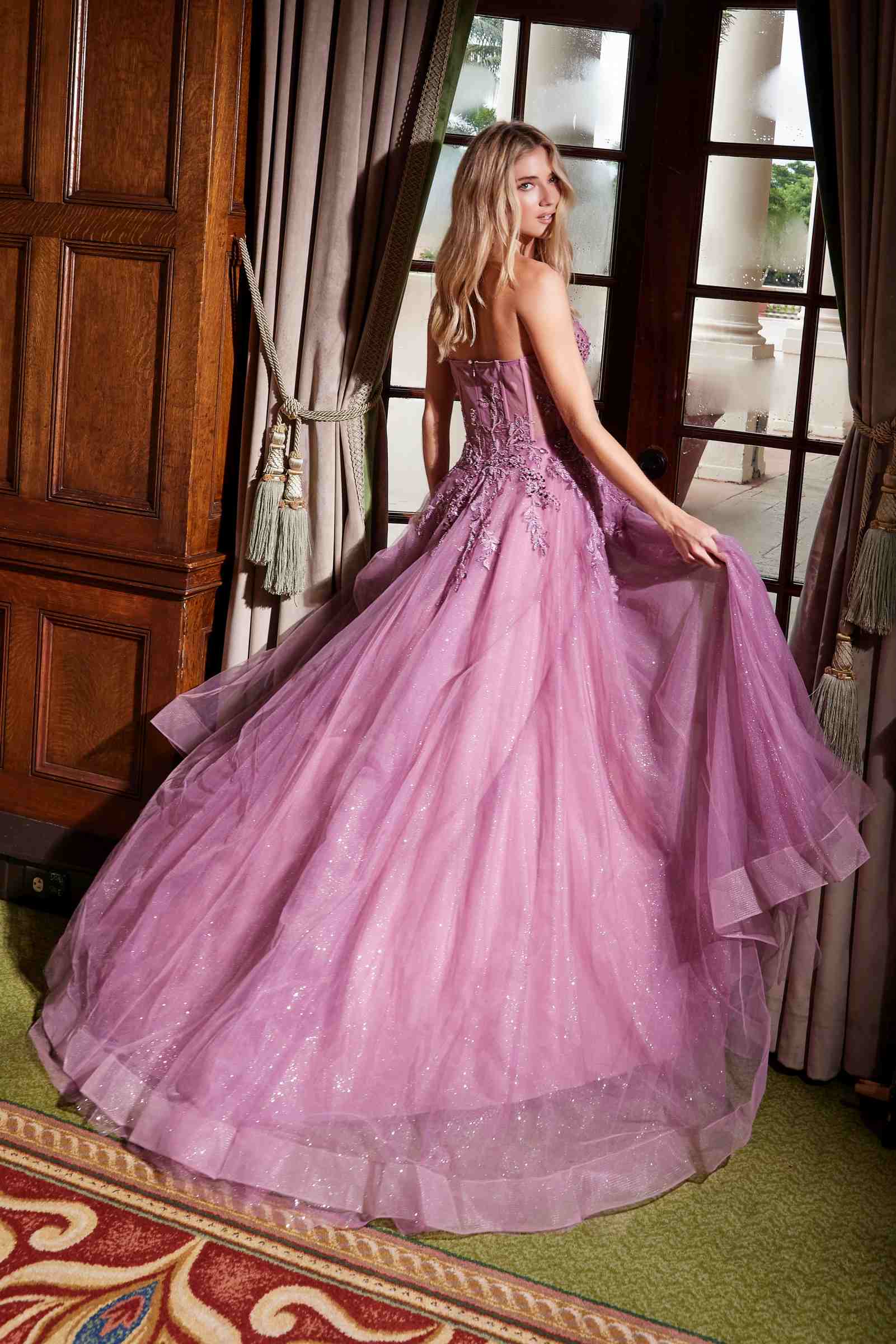 Nox Anabel G1371 Long A-Line Tulle Dress With A Sweetheart Top Sequin Applique by DiscountDressShop