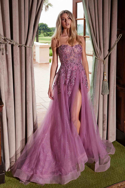 Nox Anabel G1371 Long A-Line Tulle Dress With A Sweetheart Top Sequin Applique by DiscountDressShop