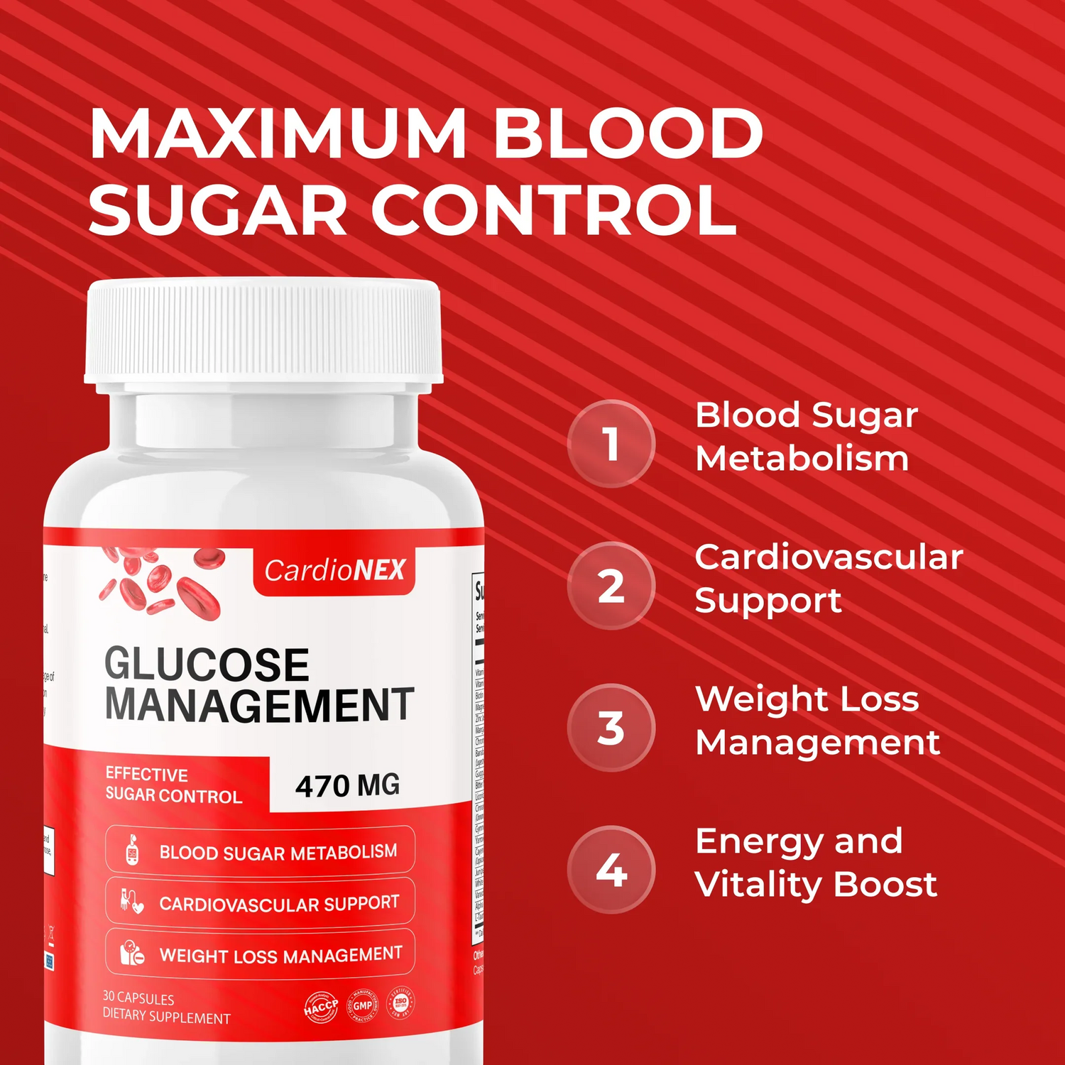 CardioNEX Glucose Management by RevitMe - Supplements Store