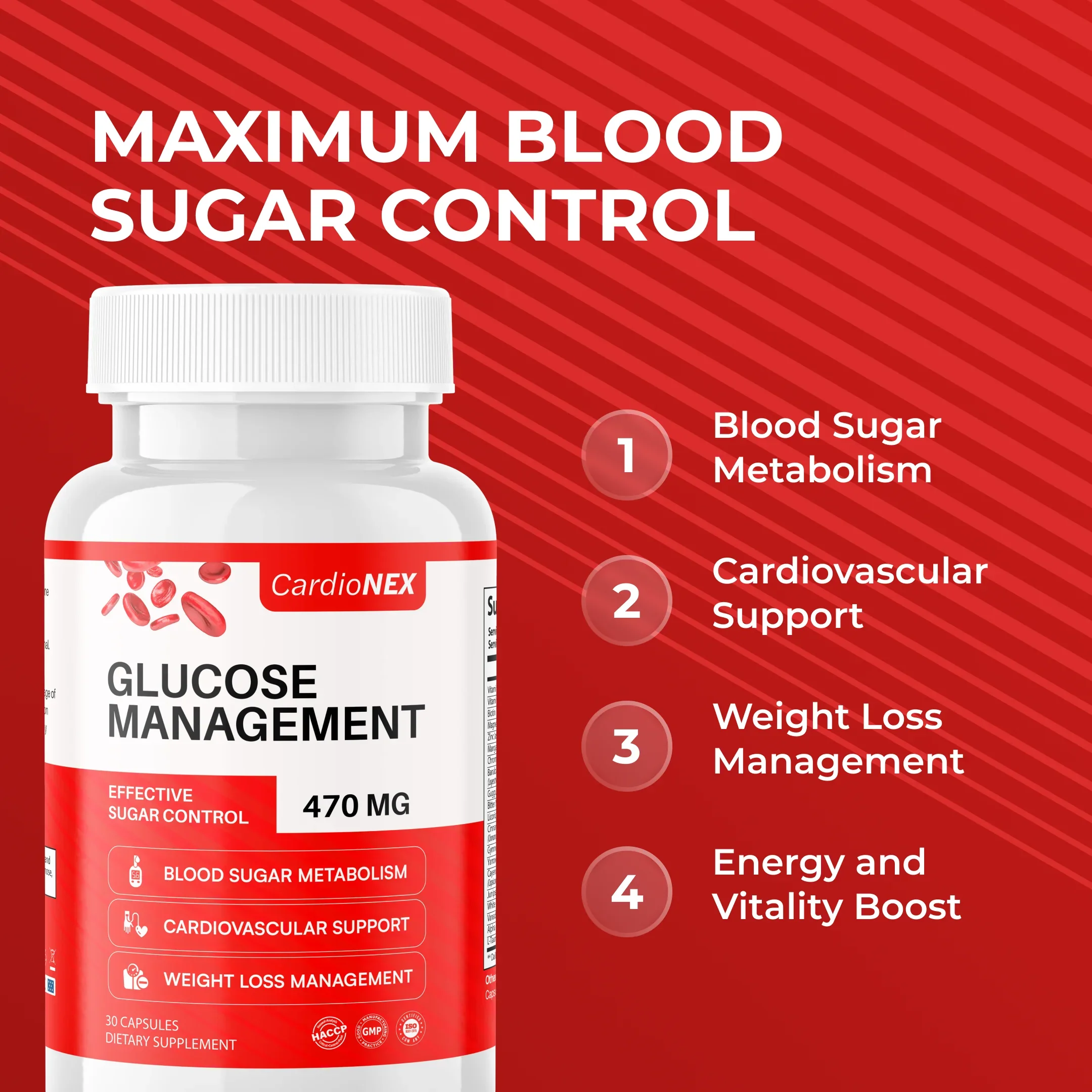 CardioNEX Glucose Management by RevitMe - Supplements Store