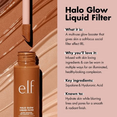 e.l.f. Halo Glow Liquid Filter Highlighter 5.5 Medium/Tan 1.06 fl oz - New by This is Beauty US
