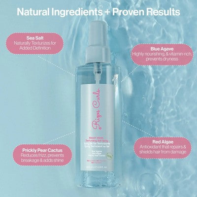 Rizos Curls Beach Waves Texturizing Salt Spray 6.8 fl oz - Imperfect Container by This is Beauty US
