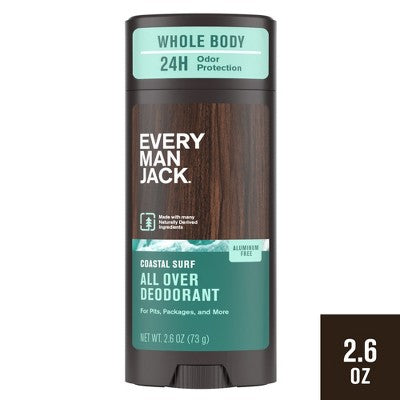 Every Man Jack All Over Solid Deodorant Coastal Surf 2.6oz - New by This is Beauty US