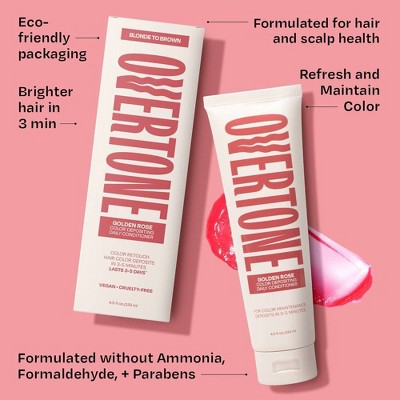 Overtone Golden Rose Daily Conditioner Semi-Permanent Rose Gold Hair Color 4.5 oz - New by This is Beauty US