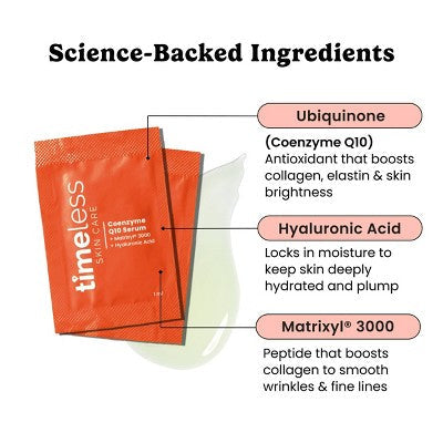 Timeless Skin Care Coenzyme Q10 Serum&amp;Pouches 28ct - New by This is Beauty US
