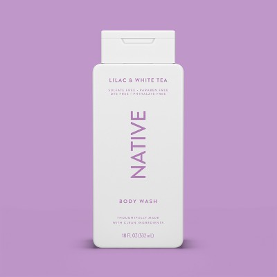 Native Body Wash for Women &amp;  Men Lilac &amp; White Tea Sulfate Free 18 fl oz - New