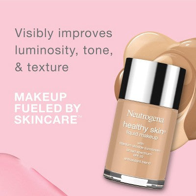 Neutrogena Healthy Skin Liquid Makeup Foundation, Lightweight &amp; Flawless Coverage with Broad Spectrum SPF 20 Sunscreen 30 Buff - Imperfect Container
