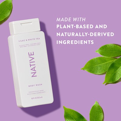 Native Body Wash for Women &amp;  Men Lilac &amp; White Tea Sulfate Free 18 fl oz - New