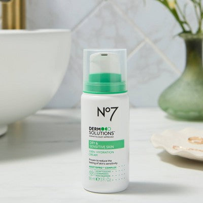 No7 Derm Solutions 100HR Hydration Cream Moisturiser Dry &amp; Sensitive Skin 3oz - Imperfect Container by This is Beauty US