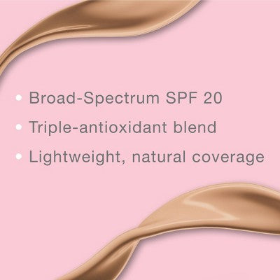 Neutrogena Healthy Skin Liquid Makeup Foundation, Lightweight &amp; Flawless Coverage with Broad Spectrum SPF 20 Sunscreen 30 Buff - Imperfect Container