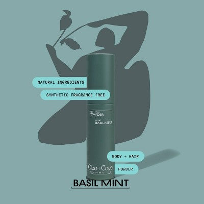 cleo+coco. Body and Hair Antiperspirants and Deodorant Powder Basil Mint 0.88oz - New by This is Beauty US