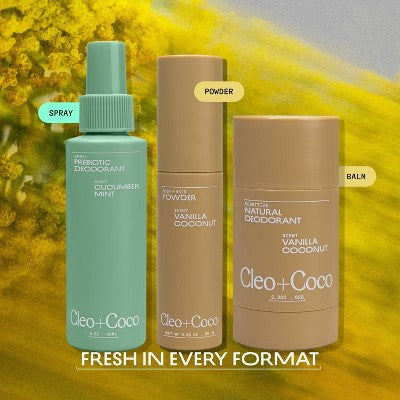 cleo+coco. Body and Hair Antiperspirants and Deodorant Powder Coconut Vanilla 0.88oz - New by This is Beauty US