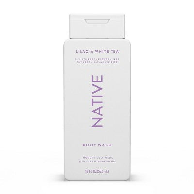 Native Body Wash for Women &amp;  Men Lilac &amp; White Tea Sulfate Free 18 fl oz - New