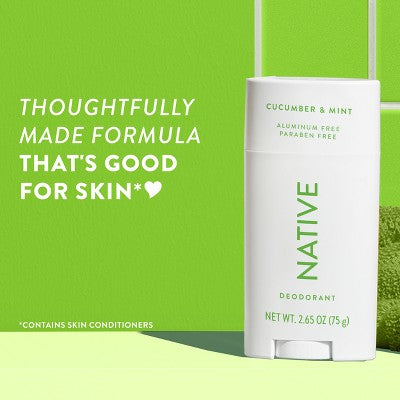 Native Solid Deodorant for Women &amp; Men Cucumber &amp; Mint  2.65oz - Imperfect Container