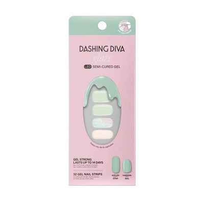 Dashing Diva Glaze Semi-Cured Gel Nail Polish Strips Emerald Marble 32ct - New by This is Beauty US