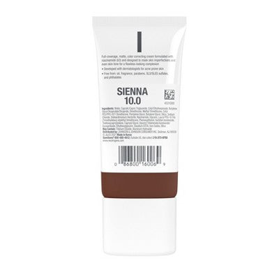 Neutrogena Clear Coverage Flawless Matte Color Correcting Cream, Full-Coverage 10.0 Sienna - New by This is Beauty US