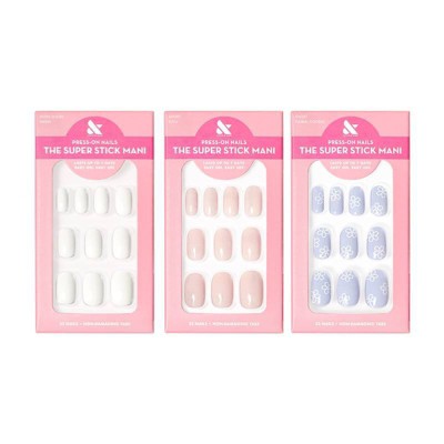 Olive &amp; June Press-On Nails Bestsellers Pack Floral Doodle/Swan/Tutu 96ct/3pk - New