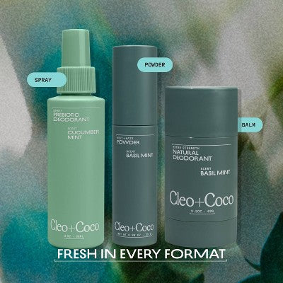 cleo+coco. Body and Hair Antiperspirants and Deodorant Powder Basil Mint 0.88oz - New by This is Beauty US
