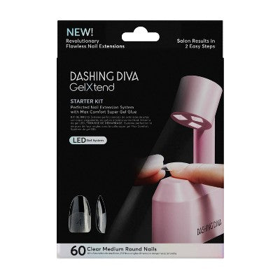 Dashing Diva Gel Xtend Fake Nails Starter Kit Medium Round 30ct - New by This is Beauty US