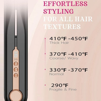 NICEBAY Airflow Styler, Titanium Hair Straightener &amp; Curling Iron with Cooling Air Vents, 5 Temps, Dual Voltage &amp; Auto Shutoff - Imperfect Box