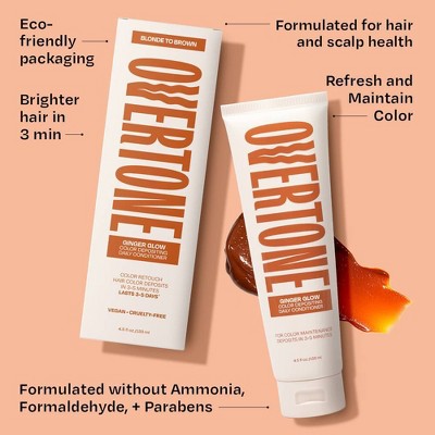 Overtone Ginger Glow Daily Conditioner- Semi-Permanent Copper 4.5 oz - New by This is Beauty US