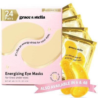 Grace &amp; Stella Energizing Under Eye Mask Gold  24 Pair - Imperfect Box