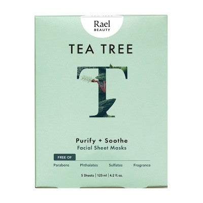 Rael Beauty Tea Tree Facial Sheet Mask 5ct/4.2oz - New by This is Beauty US