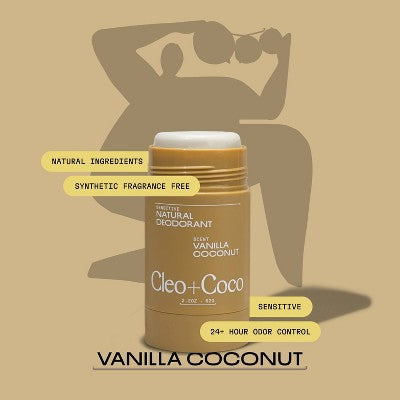 cleo+coco. Body and Hair Antiperspirants and Deodorant Powder Coconut Vanilla 0.88oz - New by This is Beauty US