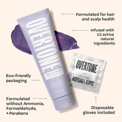 Overtone Smoky Lavender Hair Mask Semi-Permanent Hair Dye &amp; Color Conditioner - New