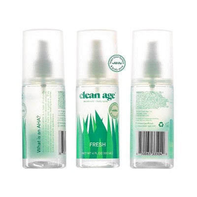 Clean Age Fresh AHA Deodorant + Body Spray for Teens 4 fl oz - New by This is Beauty US