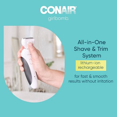 Conair Girlbomb Wet and Dry Cordless Rechargeable Foil Body Shaver 5pc - Imperfect Box by This is Beauty US