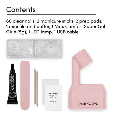 Dashing Diva Gel Xtend Fake Nails Starter Kit Medium Round 30ct - New by This is Beauty US
