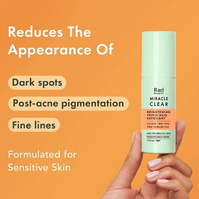 Rael Miracle Clear Brightening Triple Acid Face Exfoliant Gel-Serum 1.7oz - New by This is Beauty US