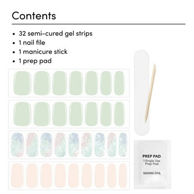 Dashing Diva Glaze Semi-Cured Gel Nail Polish Strips Emerald Marble 32ct - New by This is Beauty US