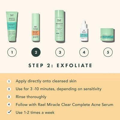 Rael Miracle Clear Brightening Triple Acid Face Exfoliant Gel-Serum 1.7oz - New by This is Beauty US