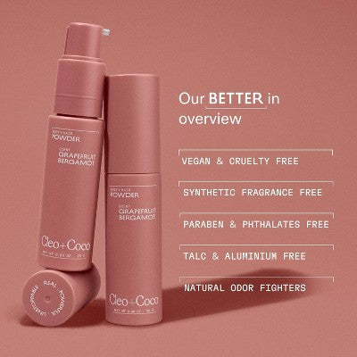 cleo+coco. Body and Hair Antiperspirants and Deodorant Powder Grapefruit Bergamot 0.88oz - New by This is Beauty US