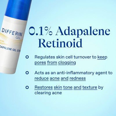 Differin Retinoid Acne Treatment; Adapalene Gel 0.1% 45g/1.6oz - New by This is Beauty US