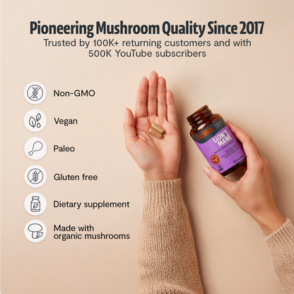 Organic Lion’s Mane Capsules by FreshCap Mushrooms