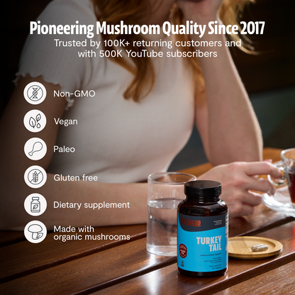 Organic Turkey Tail Mushroom Capsules by FreshCap Mushrooms