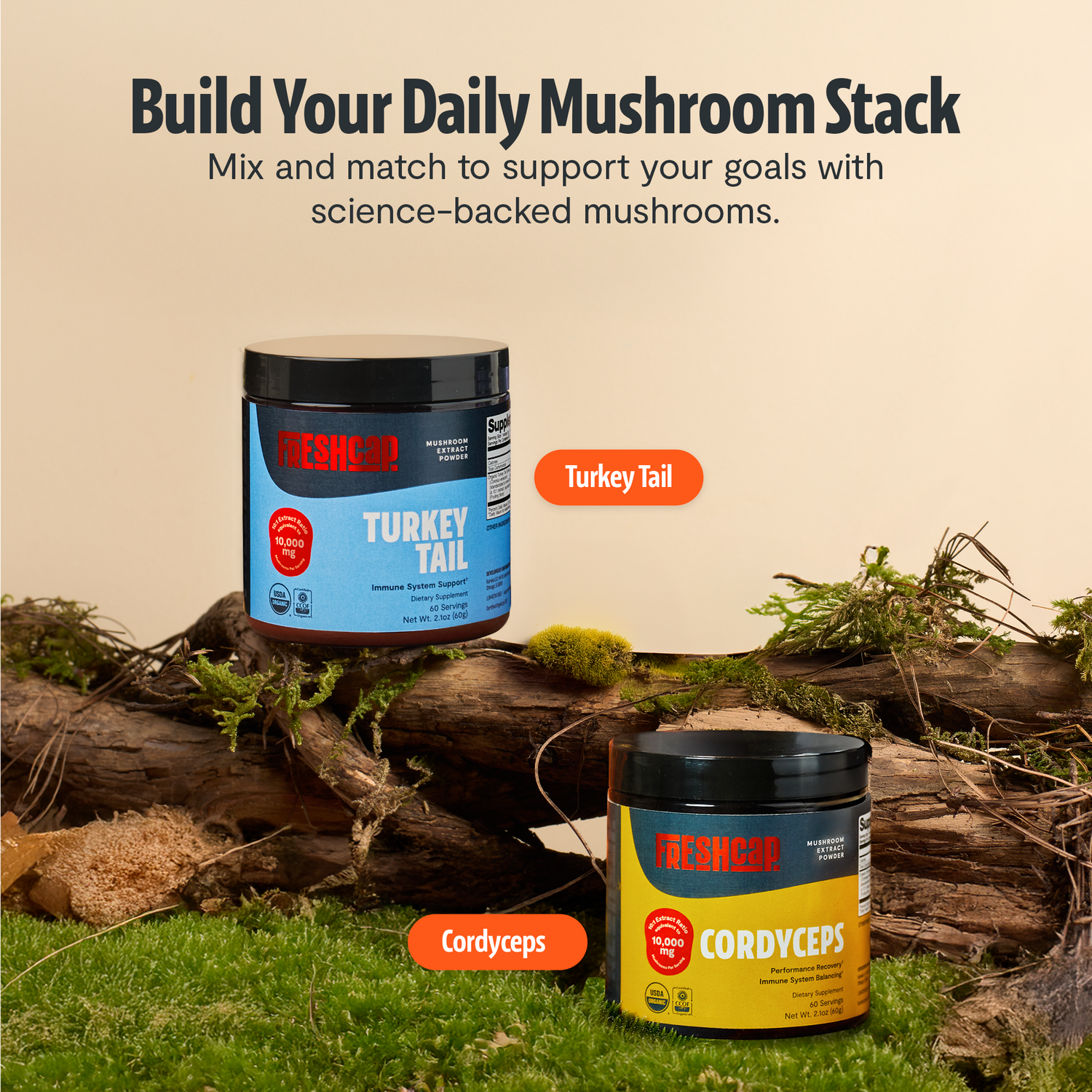 Organic Turkey Tail Mushroom Powder by FreshCap Mushrooms