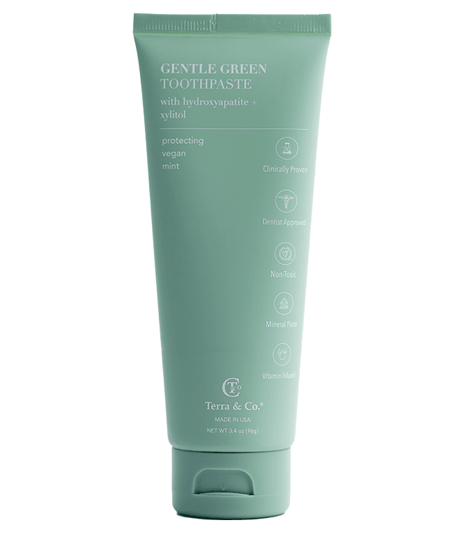 Gentle Green™ Sensitive Toothpaste with Hydroxyapatite &amp; B12 (Fluoride-Free, Natural Enamel Support &amp; Sensitive Teeth Relief) by Terra &amp; Co.