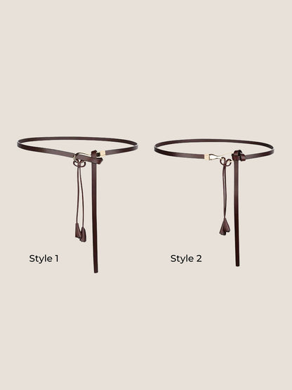 Recycled Leather Belt Versatile Styling For Dress And Blazer VIVETTE by LINTICO