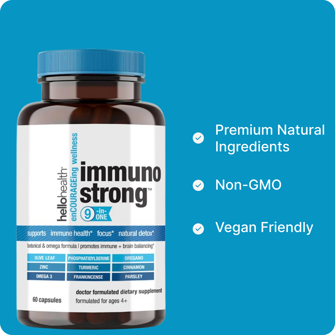9-in-1 Immune Support Natural &amp; Detox capsules by hellohealth